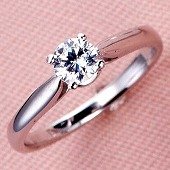 4本爪1粒石の婚約指輪/エンゲージリング