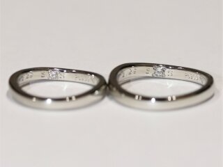 広島市安佐南区大谷様ご夫妻の結婚指輪内側双子ダイヤ