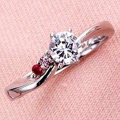 6本爪メレ・ハンドメイドの婚約指輪/エンゲージリング