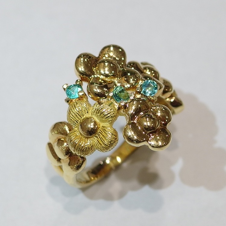 広島市東区M様パライバトルマリンリングリフォームビフォア