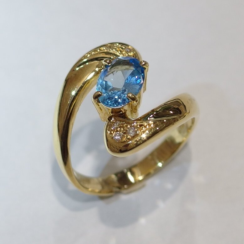 広島市東区M様ブルートパーズリングビフォア