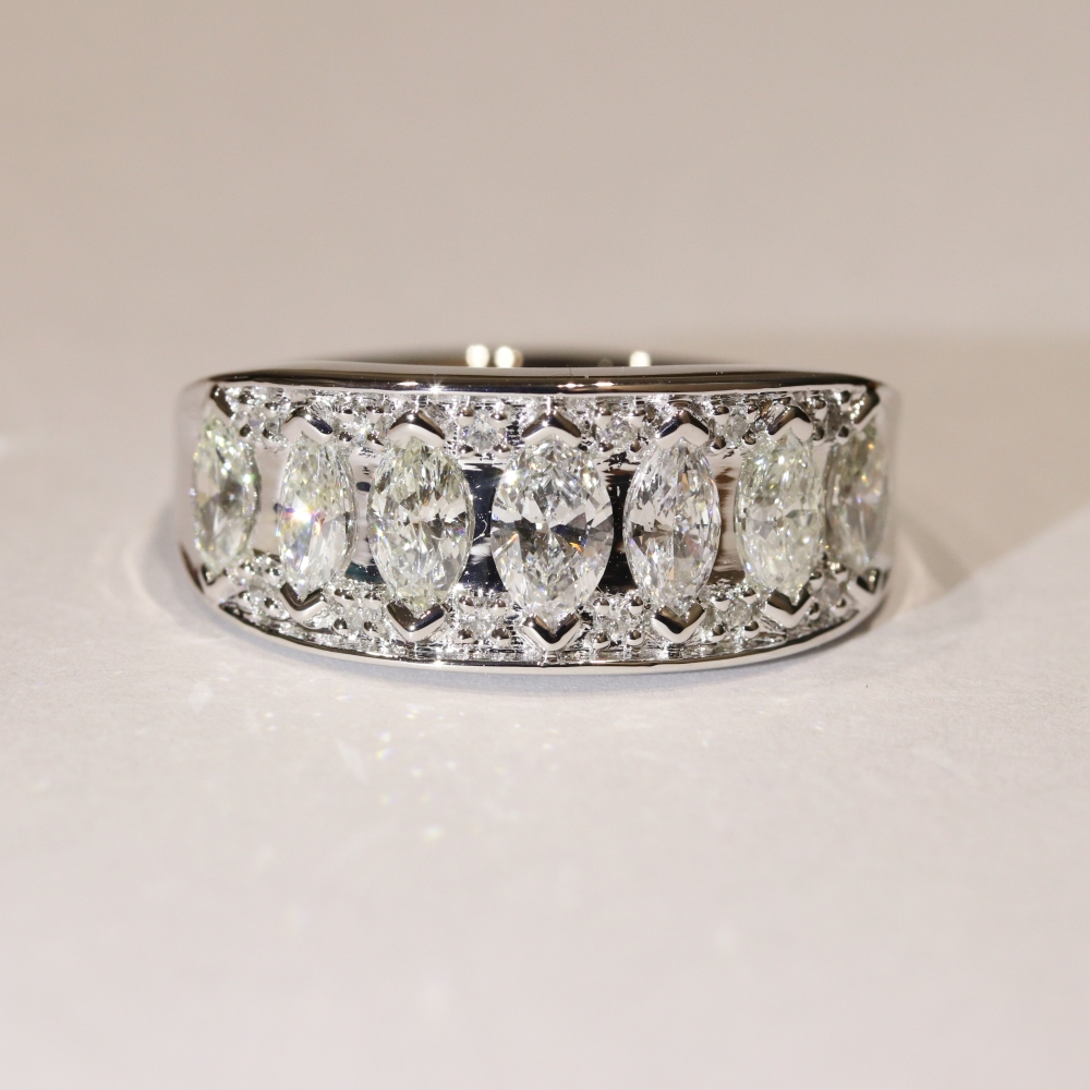 広島市中区K様 プラチナマーキスダイヤリングリフォーム後