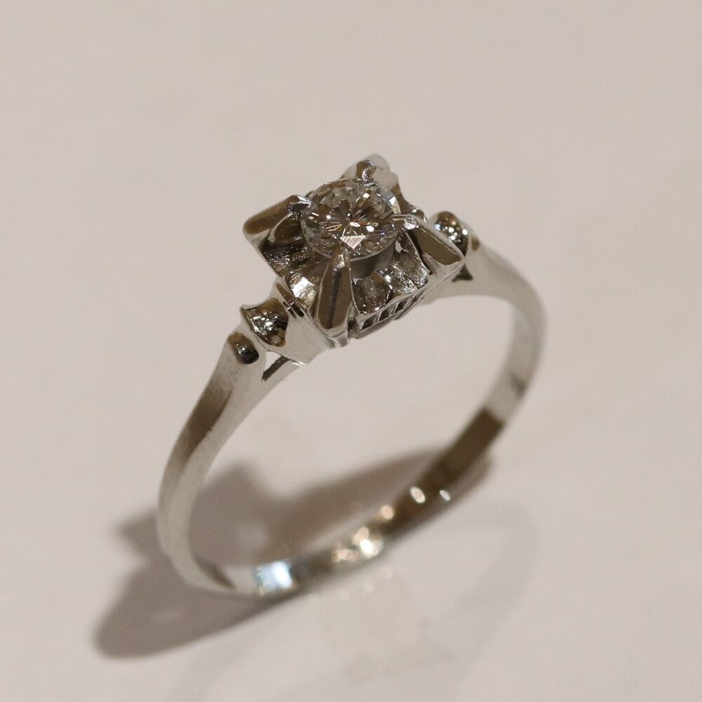 広島市東区S様ご夫妻のプラチナダイヤエンゲージリング　リフォーム前