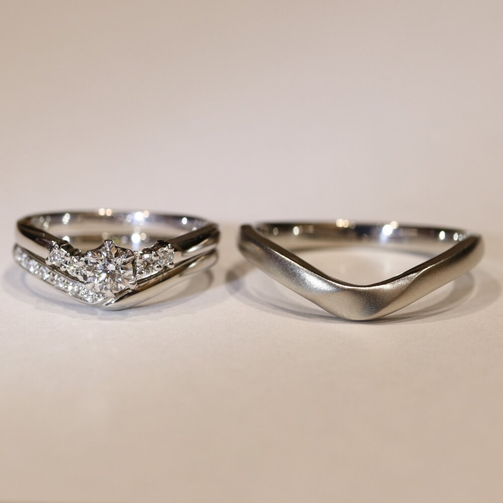 広島県三原市K様ご夫妻 プラチナセットリング