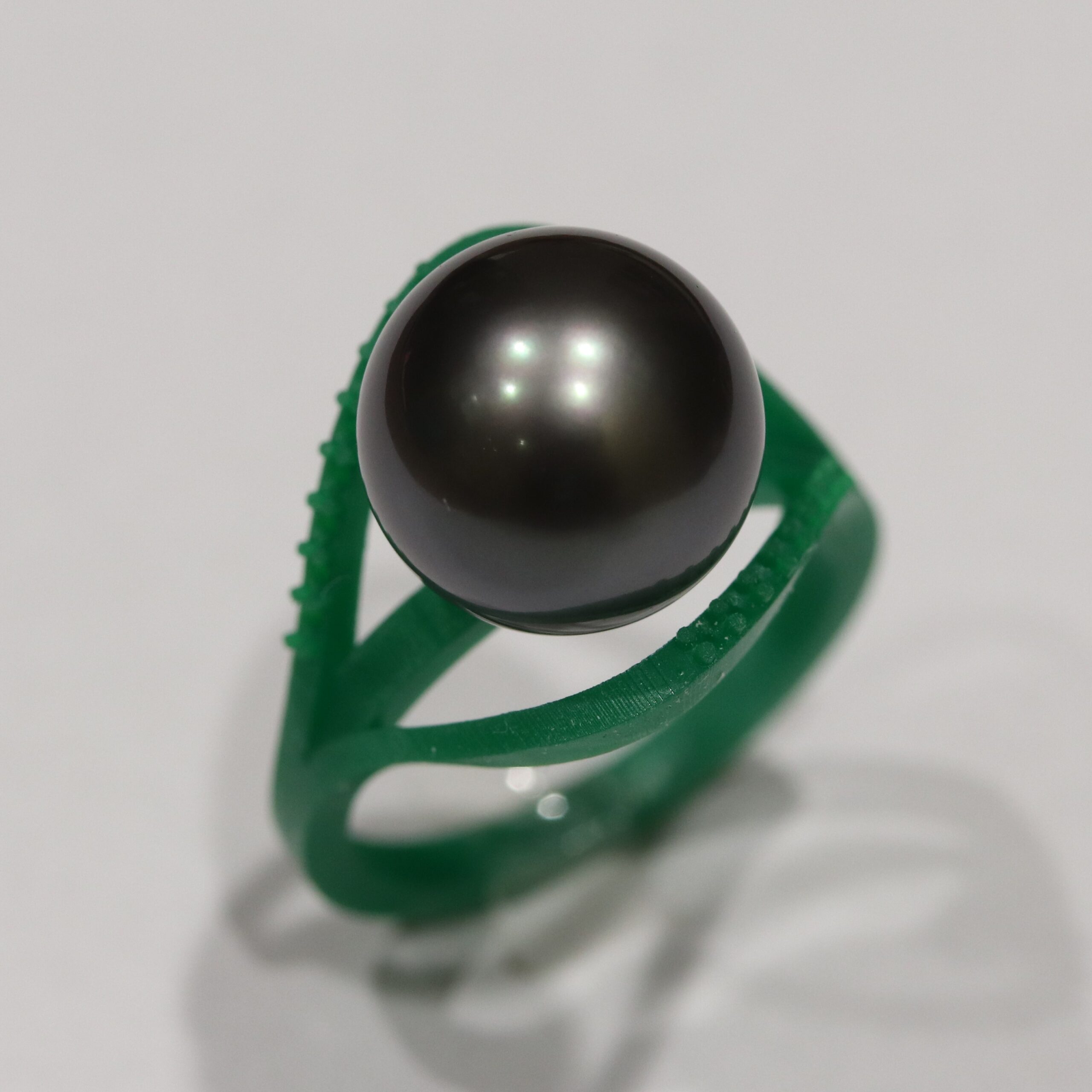 広島市安佐南区M様 オーダーメイドのプラチナ黒蝶パールリング樹脂原型