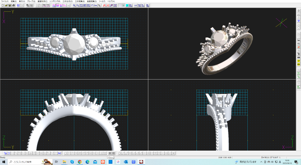 広島市西区S様　婚約指輪オーダーメイド３DCAD