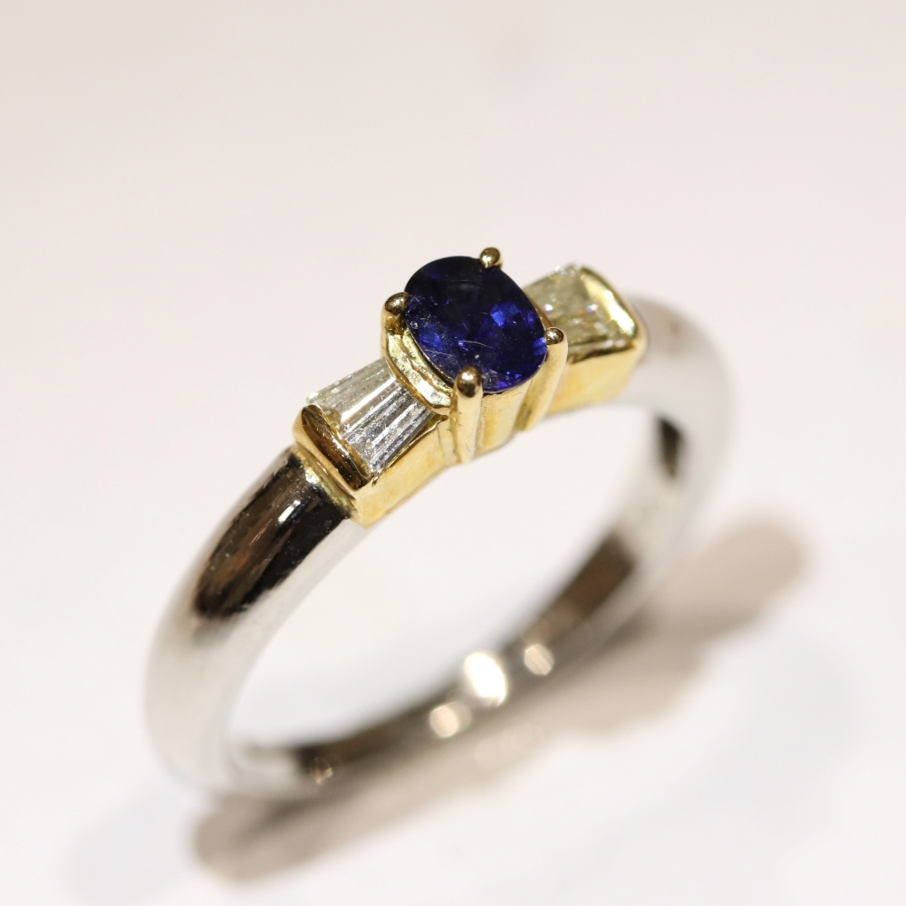 広島県大竹市H様 プラチナサファイアリングリフォーム前