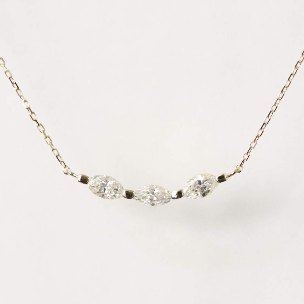 広島市西区O様 K18ダイヤプチネックレスリフォーム後