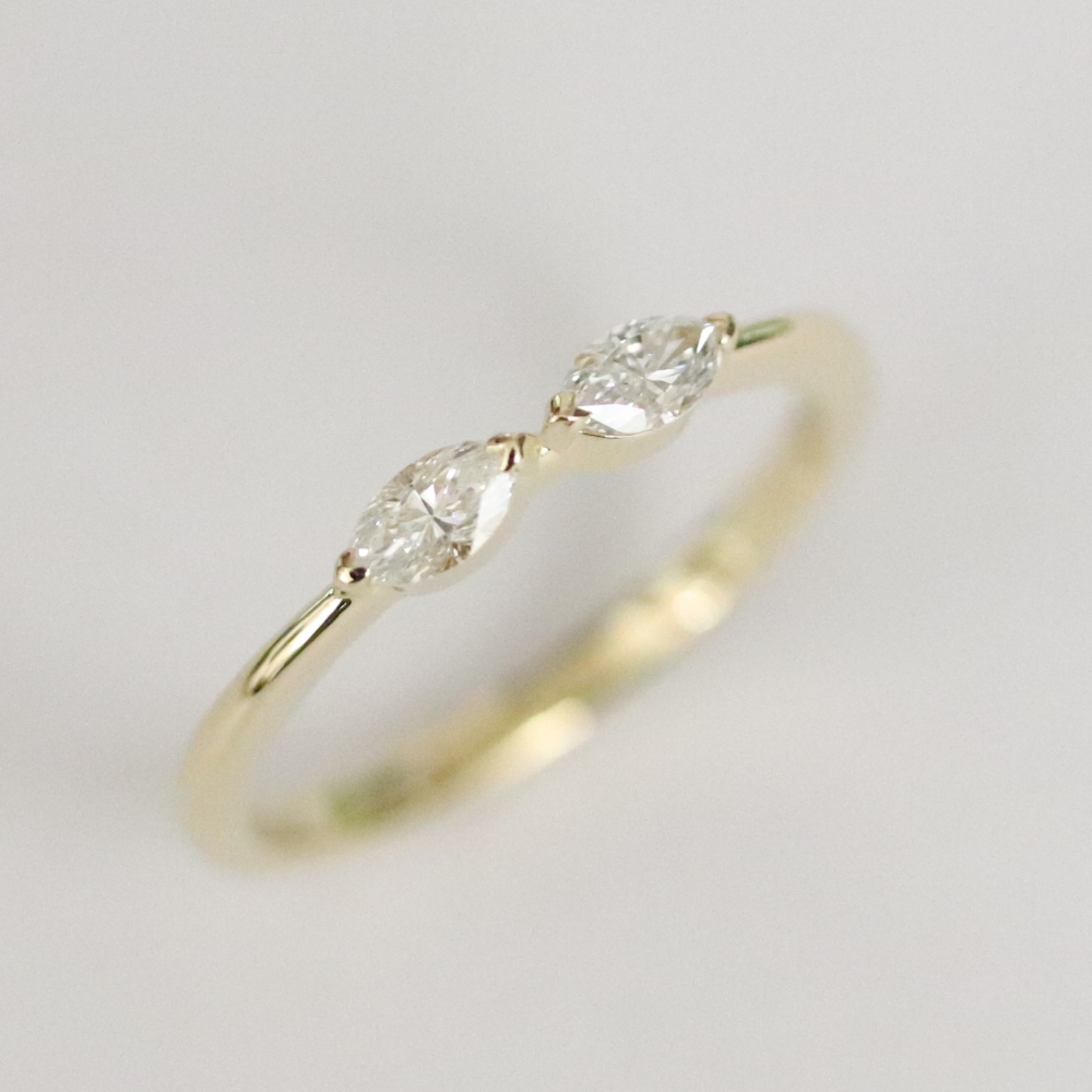 広島市西区O様 K18ダイヤリングリフォーム後