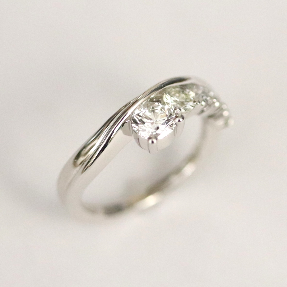 広島市西区K様 プラチナダイヤリングリフォーム後