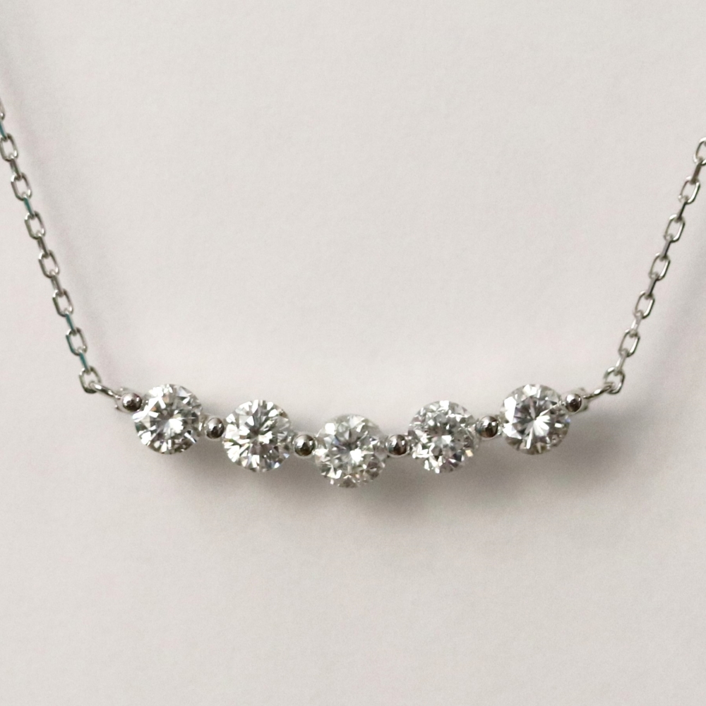 広島県呉市S様 プラチナダイヤプチネックレスリフォーム後