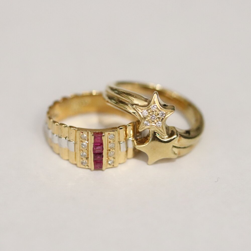 広島県安芸郡I様 K18ダイヤハーフエタニティリングリフォーム前