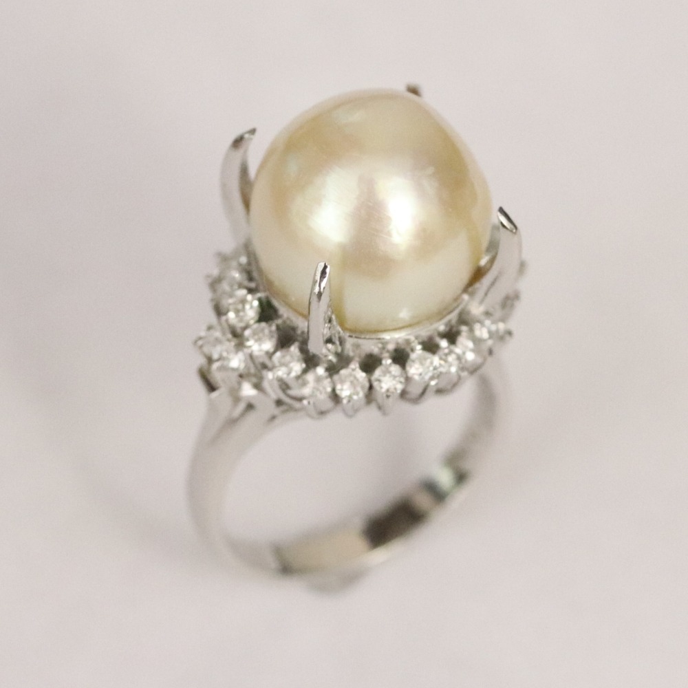 広島県東広島市N様　K18パールペンダント／Ptダイヤペンダントリフォーム前